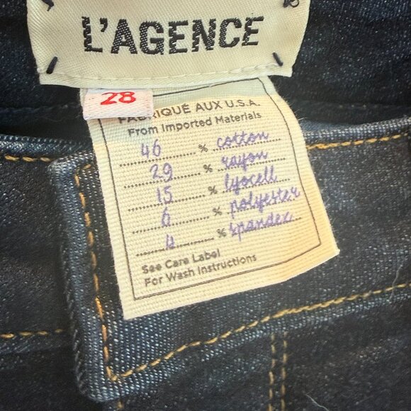 L'Agence Dark Wash Stretch Skinny Jeans Size 28 - Picture 2 of 3